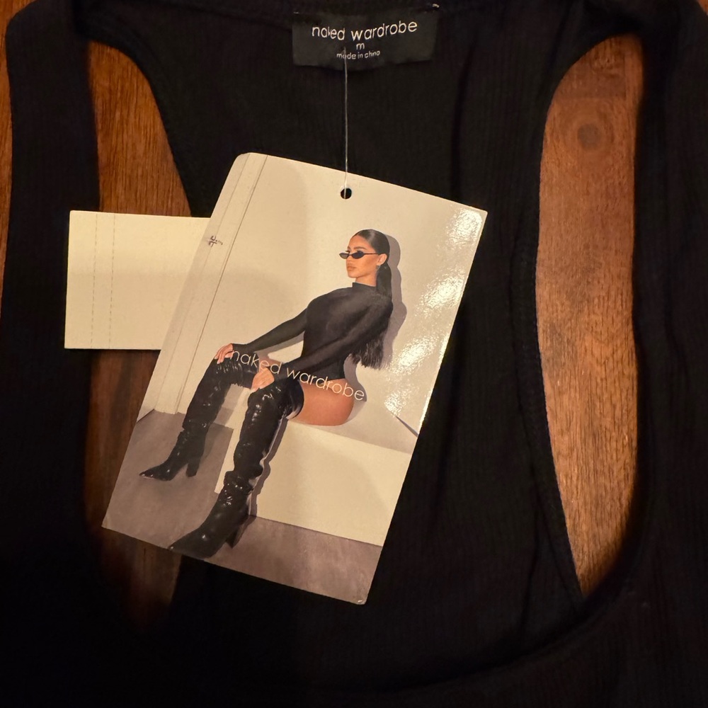 Naked Wardrobe Baby Snatched Racerback Ribbed Bodysuit - Picture 5 of 8